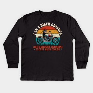 I am A Biker Grandpa Motorcycle Kids Long Sleeve T-Shirt